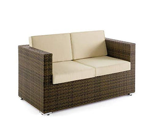Mafilplast Divano Spazio 2 - Wicker per Esterno (Caffe')
