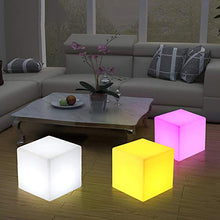 WYLX LED Cube Sgabello Luminoso Quadrato,Sgabello Cubo Luce,Sgabello Quadrato Illuminato A LED,Applica A Casa Illuminazione,43 * 43 * 43cm