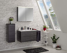 Fackelmann lavabo sotto armadio appeso 80 cm Rovere Scuro con ceramica bacino Serie B. perfetto
