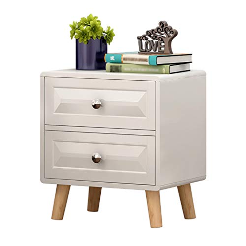 Comodino Bianco Doppio pompaggio Studio Corridoio dell'Assemblea Addensare Locker Pratico Bagno Solido della Famiglia di Legno Camera da Letto Soggiorno Multifunzione 40X30X45.5cm FANJIANI