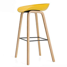 YS Sedia Moderna Semplicità Cucina Struttura in Legno Massello Pedale a Forma Di Anello Mobili Cuscinetto Sgabello da Bar,Giallo