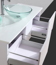 Bagno Italia Mobile Arredo Bagno da 140cm sospeso bianco con lavabo d'appoggio e specchio con mensole Mobili arredi 1 l