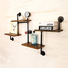 Una partizione Resistente Household Storage Box Retro Stile di Steampunk squisita fattura Funzioni di visualizzazione Vita Media del Tubo Muro di Ferro Legno (Size : D)