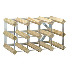 Portabottiglie in legno e metallo | Rack industriale 4x2 | 10-12 Capacità bottiglia | Bottiglie di champagne, vino e liquori | M & W