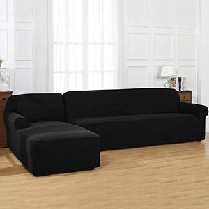 Zhongdalian Copridivano Elasticizzato Separato Chaise Longue - Fodera per Divano Separato a Forma di L (1 Pezzo, 2 posti: 145-185 cm)