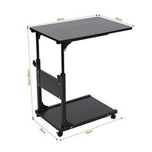 Ejoyous Tavolo Porta Laptop su Ruote, tavolino Mobile per Divano con divisorio di stoccaggio Comodino da caffè Regolabile in Altezza per Soggiorno Camera da Letto Ufficio Ospedale(Salice Nero)