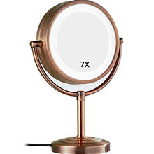 AJH Home Specchietto da toeletta Specchio da Trucco Specchio per Trucco a LED bifacciale Illuminato con ingrandimento Normale e 7X Specchi a Specchio per Cosmetici Orient