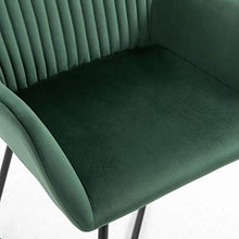 2 pz Sedia Poltroncina da Sala Pranzo Sedie Moderne da Cucina con Schienale e Braccioli Sedia Imbottita in Velluto per Camera da Letto Soggiorno 61 x 61 x 84 cm-Verde