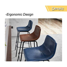 GYPPG Sgabello Bar con Altezza del bancone Sedie Sgabelli Bar Vintage in Ecopelle con Schienale e poggiapiedi ergonomici, Marrone Antico, 1 Pezzo