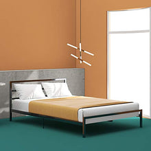 WGYDREAM Letto Letto Singolo Struttura Letto in Metallo Base per Rete Solida Struttura Letto Nera Facile da Montare per Ampio Spazio di Archiviazione per Adulti, 140 X 200 Cm