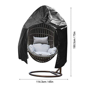 Rehomy - Coprisedia antipolvere resistente all'usura, per sedia a dondolo da esterno, protezione per sedia da esterno, accessorio per mobili, colore: nero