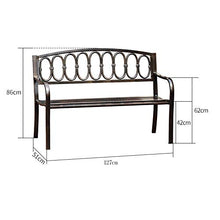 LXLH Panca da Giardino Panchina da 50 Pollici Panchina da Giardino Panchina da Giardino per Esterni, Sedia da Portico in Metallo con braccioli Robusta Struttura in Acciaio, utilizzata per mobili