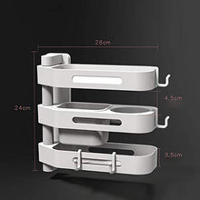 Desire Sky - Mensola triangolare girevole a 3 strati da parete, organizer multifunzione per cucina, bagno