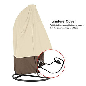 Singolo Dondoli Coperti Altalena per Esterni Impermeabile Prova Pioggia Durevole Anti Polvere Sedile Altalena Copertina Superiore Coperchio Protettivo per Veranda Patio Giardino (Beige + Brown)