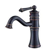HYY-YY Bacile in Bronzo Nero Bacino Caldo e Rubinetto Fredda di Rame Bagno Rubinetto di lavabo può Essere ruotato Bella Pratico