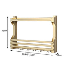 Portavini Portabottiglie in Ferro da Parete, Portabottiglie Multifunzionale per Ristorante Cucina, Espositore, Porta Bicchieri da Vino (Size : 60cm)