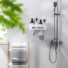TAILI DIY Mensola per Doccia, per Bagno Scaffale con Ganci Doccia Caddy Rack a Muro per Cucina, Senza Foratura, per Organizzare Shampoo