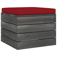 vidaXL Pouf da Giardino su Pallet 2 pz con Cuscini in Massello di Pino