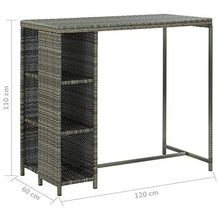 FAMIROSA Set da Bar da Giardino 5 pz con Cuscini in Polyrattan Grigio-4915
