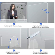WLHER Sneeze Guard Shield in plexiglass per starnuti e tosse, Protezioni da contatore Portatile, per Palestra, Lounge, Bar, Pub, Ristorante, Facile da installare,50 * 50cm