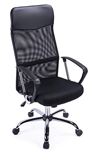 Exofcer Poltrona da Direttore Ergonomica Tessuto a Maglie annodate Meccanismo Inclinabile Sedia Girevole Sedia per Ufficio