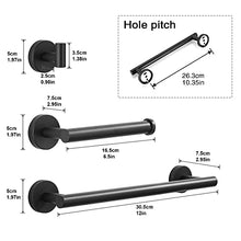 Hoomtaook Porta Asciugamani Bagno Nero da Parete Porta Salviette da Bagno Portasciugamani Set Accessori Bagno 3 in 1 Portasciugamani Libero Porta Carta Igienica Pugno Superficie Installazione Nero