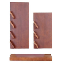 Set 2x portabottiglie e mensola Mons T876 legno eucalipto per 7 bottiglie