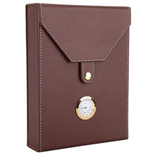 HGY Mini Cuoio Portatile Humidor Cigar Box Legno di Cedro portasigarette Contenitore di immagazzinaggio (Brown)