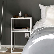 Consolle, Comodino Camera da Letto Dell'hotel, Comodino in Metallo A Doppio Strato, Moderno Tavolo Multifunzione, Beige/Bianco/Nero, Altezza 70 Cm(Color:Bianca,Size:40 * 30 * 70CM)