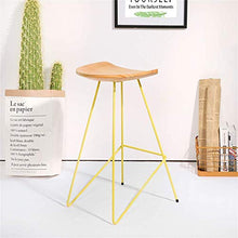LWW Sgabelli, Legno Sgabelli poggiapiedi pranza le sedie da cucina/Pub/Bar Moderna Semplicità Bar Sgabello Alto Pine seduta gambe giallo metallo, portata massima di carico 100 Kg, Altezza 45/65 /