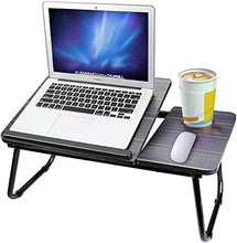 Sannobel tavolo pieghevole per computer portatile, vassoio da letto, con gambe pieghevoli, divano pieghevole per la colazione, supporto per notebook, supporto per lettura, colore nero