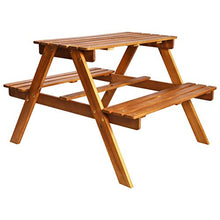 Festnight Tavolo da Picnic per Bambini in Legno di Acacia con Ombrellone,Tavolo da Giardino per Bambini in Legno con Ombrellone 79x90x60cm