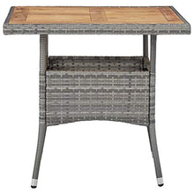 SKM Set Mobili da Pranzo da Giardino 3 pz Grigio Polyrattan Acacia (17.5kg) Grigio-8313