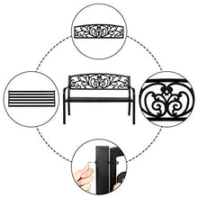 Panchine in ferro da 50 pollici per esterni, decorazione classica del cortile, parco ricreativo per patio giardino cortile