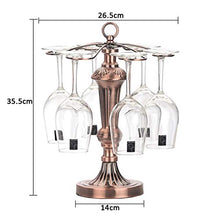 FCXBQ Creativo Portabottiglie in Ferro battuto Calice Armadio Bar Metallo Bronzo Portaoggetti in Vetro da Vino con 6 Ganci Rack