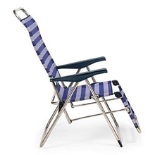 SOLENNY 50001072735212 – Sdraio regolabile da giardino, Relax, 5 posizioni, con schienale anatomico, blu e bianco