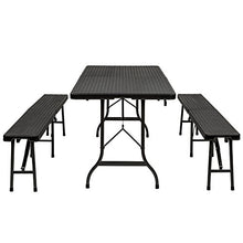 TecTake Tavolo e panche da Campeggio Pieghevole Giardino Picnic Barbecue - Disponibile in Diversi Colori - (Nero | No. 402209)