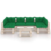 SKM Set Divani da Giardino Pallet 7 pz con Cuscini in Legno di Pino (157.2kg)