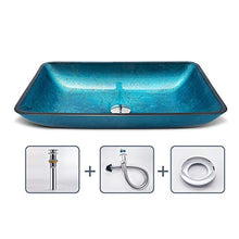 William 337 WYZ Lavandino del Bagno, lavandino di Vetro temperato, Bathroom Vanity, unità Lavabo Rettangolare Vanity Room (Size : Basin+Accessories)