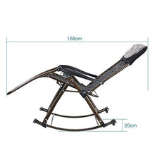 HaoLi Sedia a Dondolo da Giardino Black Sun Lounger per Persone Pesanti - Sedia reclinabile Pieghevole con Cuscino per Sedia da Esterno per Esterno con Patio, Supporto 200 kg