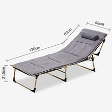 GAOFQ Lettino Prendisole Sedie da Giardino Letto Pieghevole reclinabile, Letto Singolo da Pranzo per Ufficio Letto di accompagnamento Letto da Campeggio Regolabile ad Angolo Stabile Forte