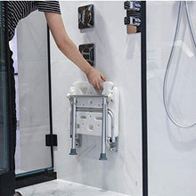 Sgabello Doccia Pieghevole doccia Sedile for doccia sgabello pieghevole Bagno Sedile a muro da bagno Sgabello antiscivolo fori Piedi di drenaggio della testa di acquazzone Slot for anziani anziani con