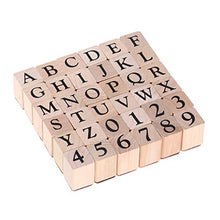 HEALLILY 1 Set di Gomma di Legno Timbri di Legno Stampers Legno Montato Timbro di Gomma di Gomma di Legno Lettere di Alfabeto per Le Forniture Capitalizzati 10 Numeri
