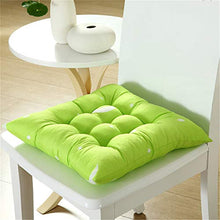 Set di 6 cuscini per sedie con nastri, 40 x 40 x 5 cm, per interni ed esterni (diversi colori a scelta) (giallo)