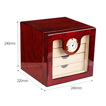 50 Sigari Raffreddamento Humidor Cedar Cigar Idratante Cabinet Quattro Piani Dello Spazio Casa Sigaro Idratante Igrometro Esterno Piano Di Vernice ( Color : Red , Size : 24*22*24cm )