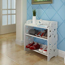 XWZH Cabinet Scarpe da Polvere Scaffale per Scarpe da 3 Livelli/stoccaggio per Scarpe per Scarpe da stoccaggio per Scarpe impilabili per Scarpe da Scarpe da Terra - Ampio |Bianca (Color : Flower)