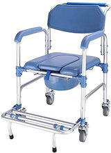Sedia da Doccia con Ruote Sedia da Toilette E Sedile Imbottito per WC Sedia da Trasporto per Sedia A Rotelle Vasca da Bagno WC 90X53X53Cm A