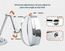 XYSQWZ Specchio da Trucco con Specchio Ingranditore 10x, Specchi da Parete Rotazione di 360 Gradi Specchio Ingranditore Specchio Flessibile 10x Specchio Double Face Caricatore USB
