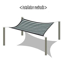 WXQIANG - Telone parasole a strisce per uso domestico, protezione solare per balcone, tetto da giardino, protezione solare, isolamento termico, colore verde e bianco, dimensioni: 3 x 5 m
