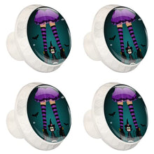 Maniglie per cassetti Manopole per cassetti Manopole rotonde Confezione da 4 per armadietto, cassetti, cassettiere, cassettiere ecc. Vestito e gatto viola